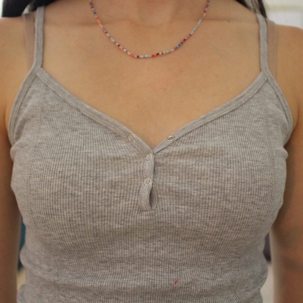 Topshop Button Crop Top